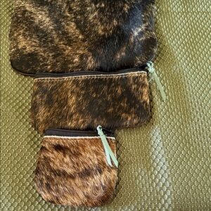 Brown Fur Key & Card Holder Set